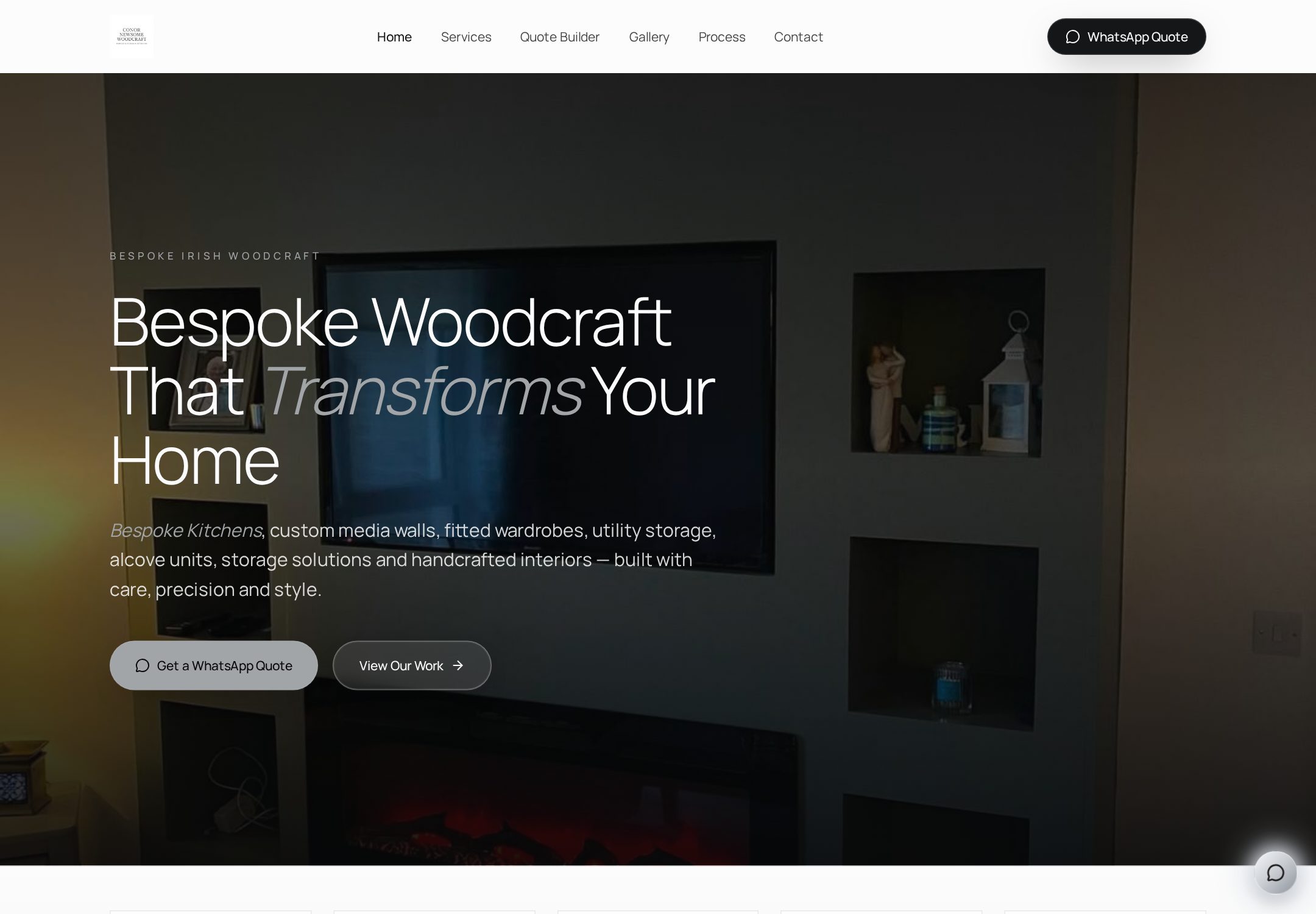 Conor Newsome — Bespoke interiors. Live project designed and built by Emerald Sites.