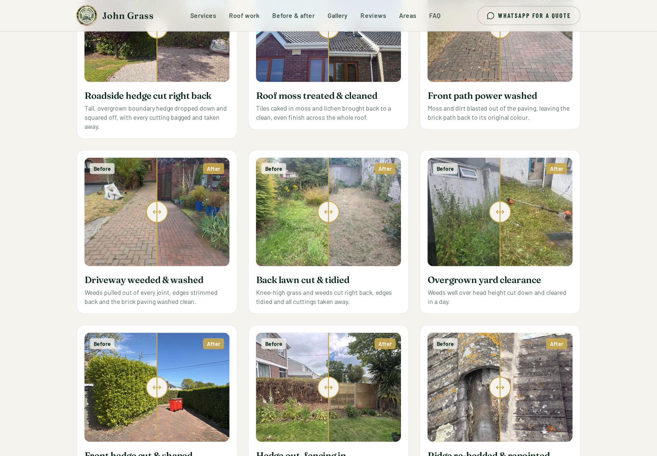 John Grass Gardens — Multi-service · Ireland. Live project designed and built by Emerald Sites.